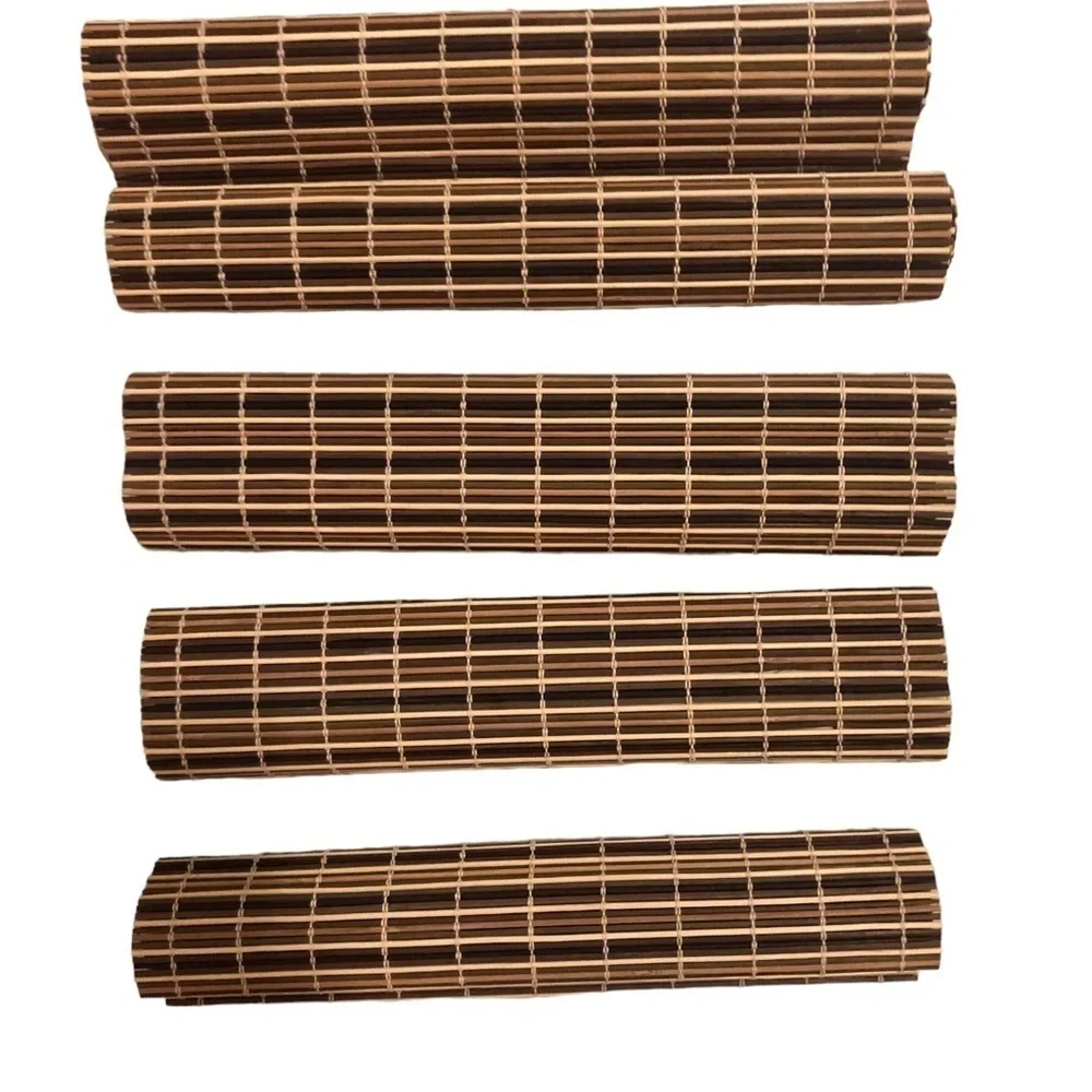 IKEA Set of 5 Bamboo Placemats Brown Lightweight 19X13 Dinner Dining Casual